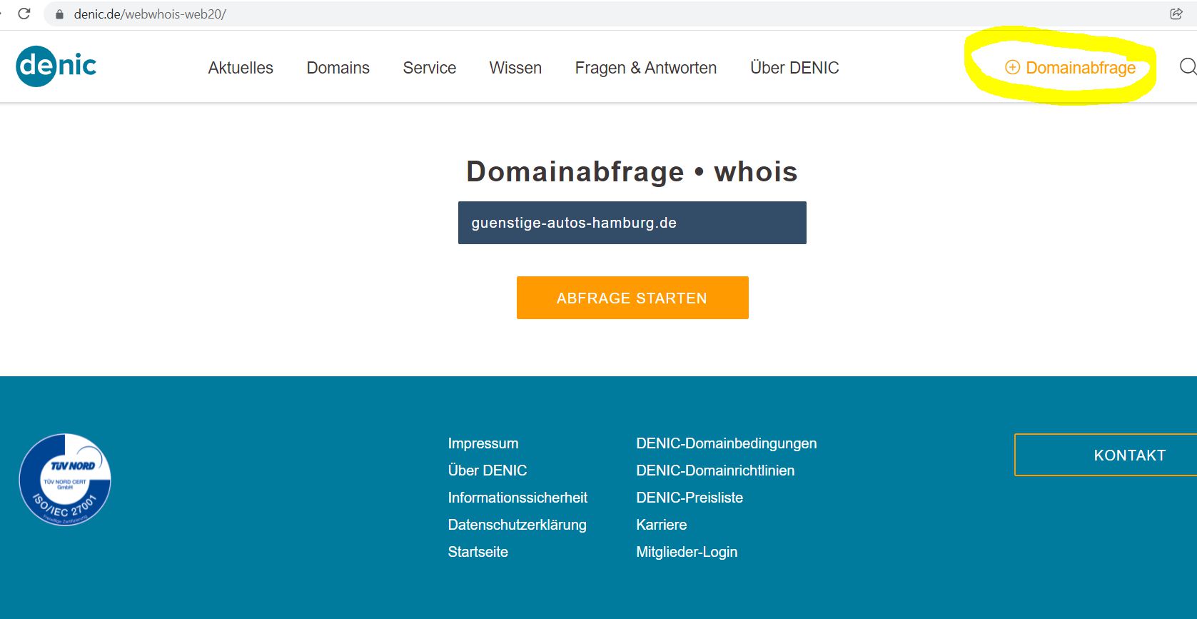 sinnvolle Internet-Adresse für Google finden